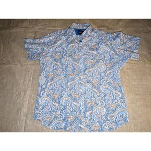 Cremieux premium denim men's size XL short sleeve button up paisley print